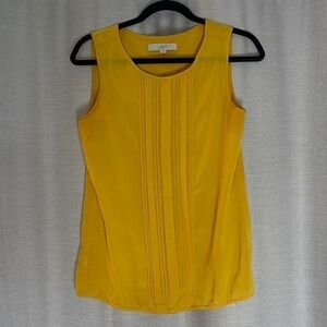 LOFT YELLOW CHIFFON TANK TOP